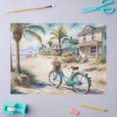 Fietsen bij het strand tissuepapier (Craft)