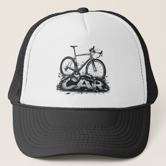 Fietsen boven auto's trucker pet (Voorkant)