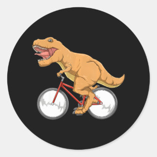 Fietsen Dinosaurus T-Rex Riding Road Bike MTB Ronde Sticker