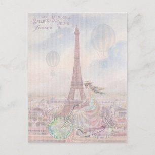 Fietsen door Parijs Briefkaart