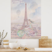 Fietsen door Parijs Poster (Keuken)