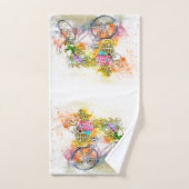 Fietsen en bloemen bad handdoek (Handdoek)