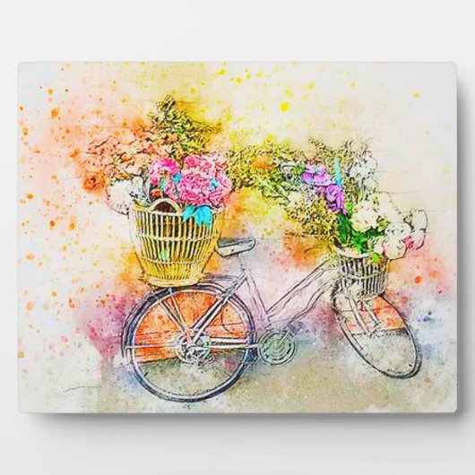 Fietsen en bloemen fotoplaat (Voorkant)