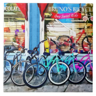 Fietsen en chocolade tegeltje