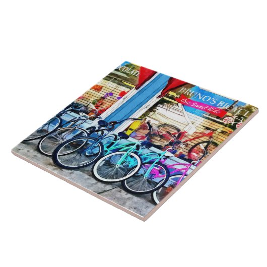 Fietsen en chocolade tegeltje (Zijkant)