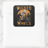 Fietsen en Ghost Road Vierkante Sticker (Tas)