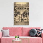 Fietsen en kanalen - Klassiek Amsterdam Canvas Afdruk (Insitu (Woonkamer))