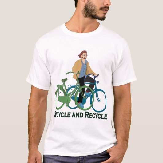 Fietsen en Recyclen T-shirt (Voorkant)