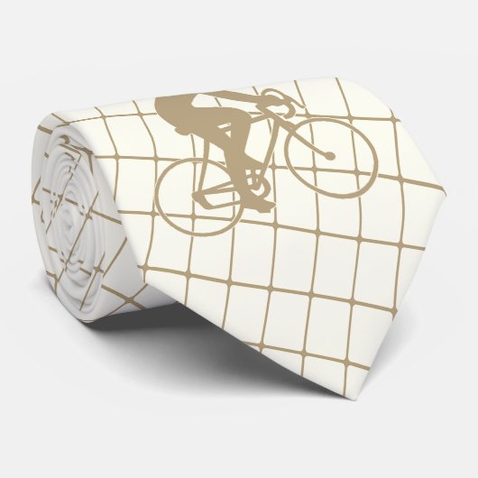 Fietsen Fietser Fiets op Tan Check stropdas (Opgerold)