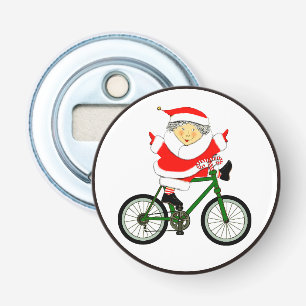 Fietsen Fietser Kerstmis Button Flesopener