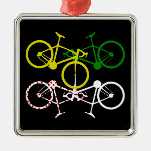 Fietsen Geel Groen Wit Polka-dot truien Metalen Ornament