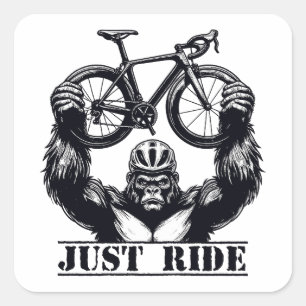 Fietsen Gewoon rijden Gorilla Vierkante Sticker