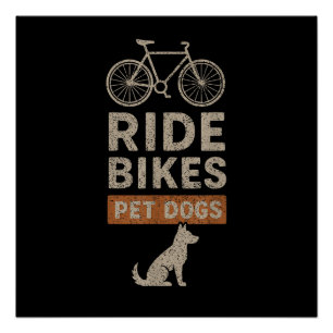 Fietsen Honden Aaien Grappige Fietsende Hond Liefh Perfect Poster