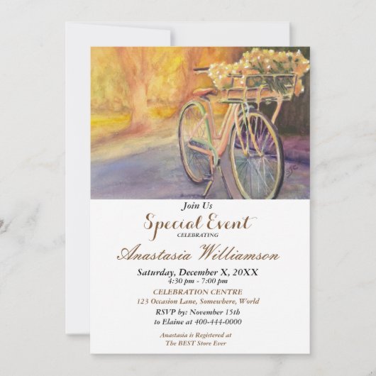 FIETSEN IN HET PARK FEestELIJKE UITNODIGING (Voorkant)