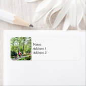 Fietsen in het voorjaar etiket (Insitu)