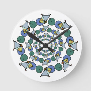 fietsen in kleur in cirkels ronde klok