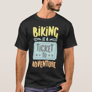 Fietsen is een ticket naar de avontuurlijke vintag t-shirt