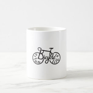 Fietsen is leuk, fiets is leven koffiemok