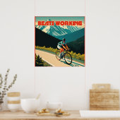 Fietsen is leuker dan werken poster (Keuken)