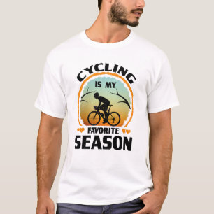 Fietsen is mijn favoriete seizoen grappige surfen t-shirt