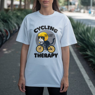 Fietsen is mijn therapie grappige fietser t-shirt