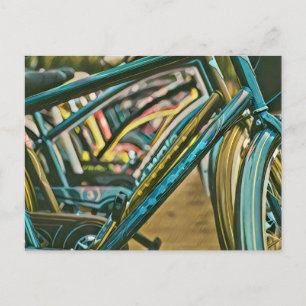 Fietsen kunstwerk briefkaart