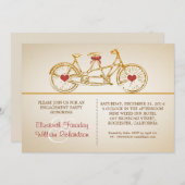 Fietsen Leuke verlovingsfeest uitnodigingen (Voorkant / Achterkant)