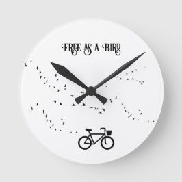 Fietsen Leven, gratis als een vogel aanpasbaar Ronde Klok