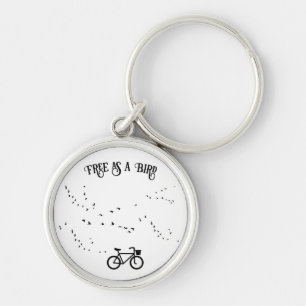 Fietsen Leven, gratis als een vogel aanpasbaar Sleutelhanger