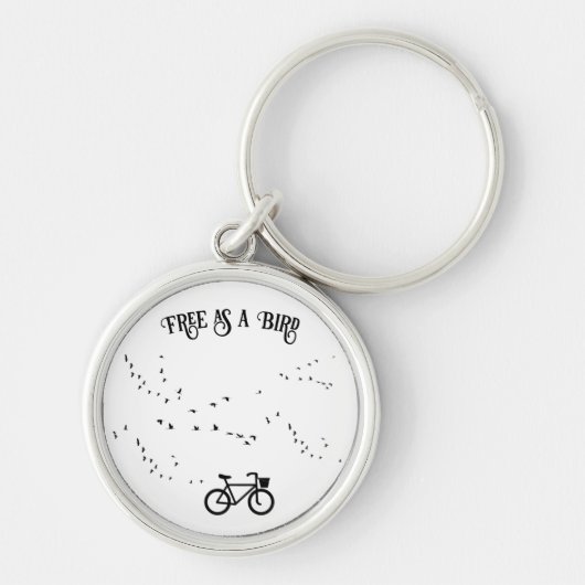 Fietsen Leven, gratis als een vogel aanpasbaar Sleutelhanger (Voorkant)