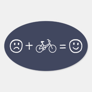 Fietsen maakt je gelukkig ovale sticker