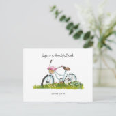 Fietsen met bloemen briefkaart (Staand voorkant)
