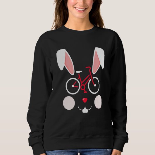 Fietsen met bunny Paasband Face Costume Funny Ea Trui (Voorkant)