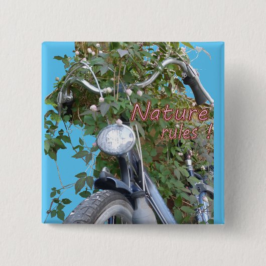 Fietsen met Clematis Square Button (Voorkant)