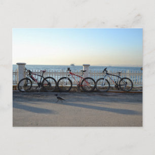 Fietsen met een rij briefkaart