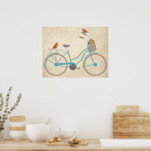 Fietsen met vogels poster (Keuken)
