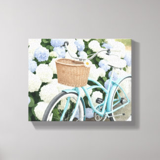 Fietsen met Waterverf Canvas Afdruk