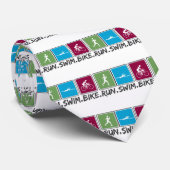 fietsen met zwemtocht ( triathlon ) stropdas (Opgerold)