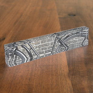 Fietsen op Brick Wall Naambordje