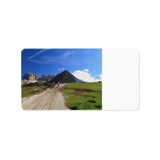 fietsen op dolomiet etiket (Voorkant)