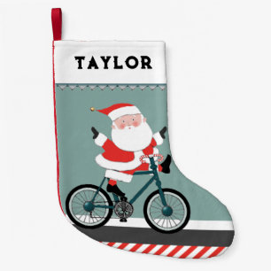 Fietsen op een racefiets kleine kerstsok