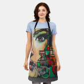 Fietsen op graffiti schort (Gedragen)