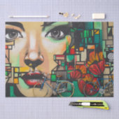 Fietsen op graffiti tissuepapier (Craft)