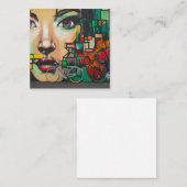 Fietsen op graffiti vierkante visitekaartje (Voorkant / Achterkant)