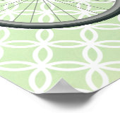 Fietsen op Green Retro Art Poster (Hoek)