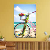 Fietsen op het strand | Miami, Florida Canvas Afdruk (Insitu (Woonkamer))