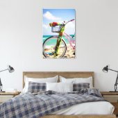 Fietsen op het strand | Miami, Florida Canvas Afdruk (Insitu (Slaapkamer))