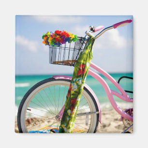 Fietsen op het strand   Miami, Florida Magneet