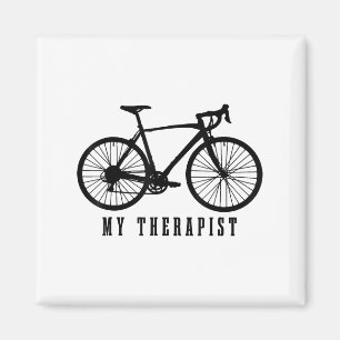 Fietsen op mijn therapeutische grappige racefiets magneet