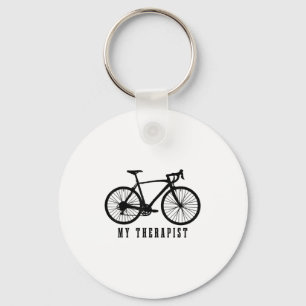 Fietsen op mijn therapeutische grappige racefiets sleutelhanger